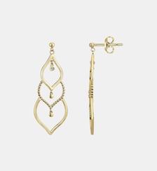 Boucles d'oreilles pendantes Épisode Indélébile | Andalouse en Plaqué Or avec diamant blanc La Garçonne Diamant