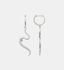 Boucles d'oreilles Mille-et-une nuits | Le serpent en Argent avec diamant blanc La Garçonne Diamant