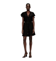 Robe en cupro avec col en V et boutons à l'avant Diesel