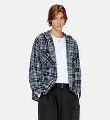 Chemise à capuche en flanelle à carreaux Diesel