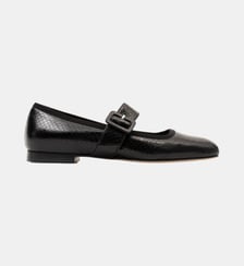 Moki - Ballerines En Cuir Imprimé Noir Parallèle