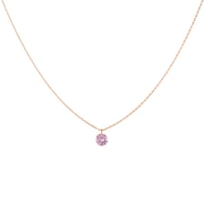 Collier CONFETTI - Saphir rose solitaire 0,50ct - Or rose 750‰ La Brune & La Blonde