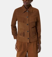 Blouson en cuir suède avec franges The Kooples