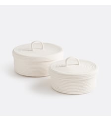 Lot de 2 paniers en coton avec couvercle La Redoute Interieurs