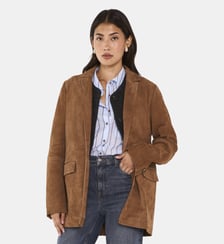 Blazer En Cuir Suede Nelia Maison 123