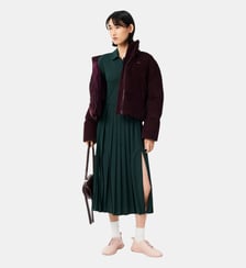 Robe plissée col polo jersey fluide Lacoste