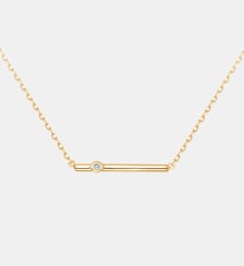 Collier barrette sur chaîne Funambule en Plaqué Or avec diamant blanc La Garçonne Diamant