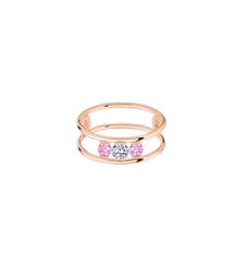 Bague HULA HOOP Trilogie - Diamant et saphirs roses, poids total 0,45ct approx.  - Or rose 750‰ La Brune & La Blonde