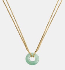 Pendentif en argent 925 plaqué or jaune 18K avec aventurine verte Aristocrazy