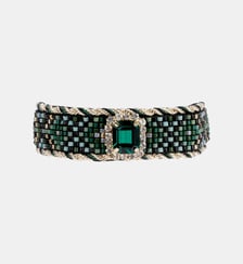 Bracelet réglable ruban velours et perles tissées SUZON Hipanema