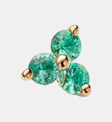 Boucle d’oreille simple en or jaune 9K avec trèfle émeraude Aristocrazy