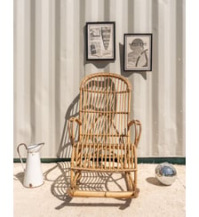 Rocking-chair en rotin Alibert N°95- Produit chiné Debongout