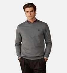 Sweat En Coton À Col Rond Avec Logo Hackett London