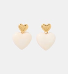 Boucles d'oreilles double cœur en acier et résine Balaboosté