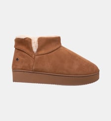 Chaussons Bottillons dessus en cuir, semelle plateforme Isotoner
