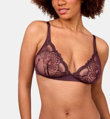 Soutien-gorge triangle sans armatures Poésie pourpre Maison Lejaby