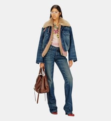 Veste trucker en denim avec taille élastiquée Diesel