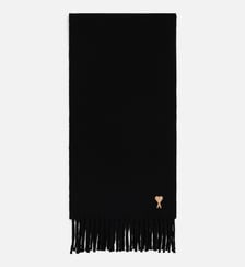 Echarpe unisexe en laine patch Ami de Coeur AMI Paris