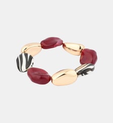 Bracelet perles zébrées, bordeaux et doré Balaboosté