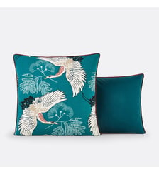 Taie d'oreiller percale de coton Grues Bleu La Redoute Interieurs