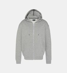 Sweatshirt uni zippé à capuche Schott