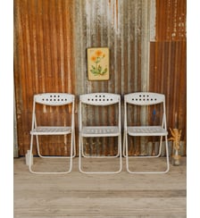 Lot de 3 chaises en métal blanc Alma N°2102 - Produit chiné Debongout