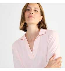 Chemise de nuit longue col polo en jersey Laurence Tavernier