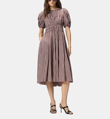 Robe midi à rayures et dos nu Pinko