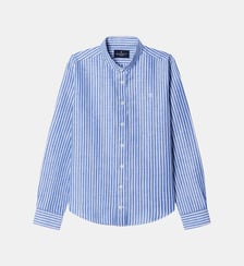 Chemise Rayée À Col Bande Coupe Regular Hackett London