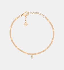 Bracelet double chaînes fantaisie Pure | Essentielle en Plaqué Or avec diamant blanc La Garçonne Diamant