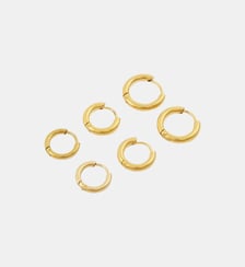 Set de 3 mini créoles en acier inoxydable doré Balaboosté