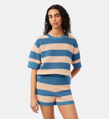 T-shirt maille résille rayures Lacoste