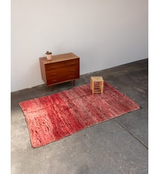 Tapis épais rouge en laine Olivier N°33- Produit chiné Debongout