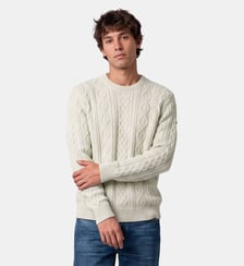 Pull Médéric torsadé laine col rond Serge Blanco