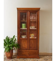 Grande vitrine en bois Victoria N°227- Produit chiné Debongout