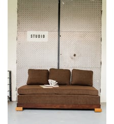 Banquette marron haute Clara N°28- Produit chiné Debongout