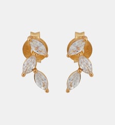 Boucles d'oreilles 3 zircons - argent 925 doré Balaboosté