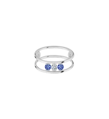 Bague HULA HOOP Trilogie - Diamant et saphirs bleus, poids total 0,35ct approx.  - Or blanc 750‰ La Brune & La Blonde