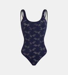 Maillot de bain une pièce dos échancré Jacquard Fleur Broderie Anglaise Vilebrequin