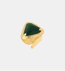 Bague ajustable triangulaire   doré à l'or fin - Bysance Satellite