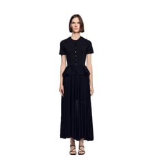 Robe longue en maille à basque Sandro