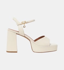 Sandales en cuir à plateforme Maje