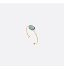 Bague nacre blanche plaquée or - cab ovale Caroline Najman
