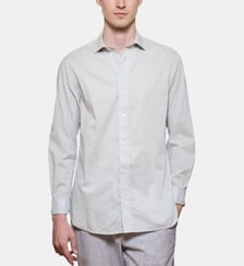Chemise gris perle en voile de coton coupe droite Atelier Privé