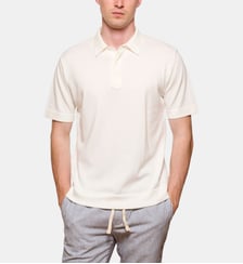 Polo écru maille jersey 100% coton Atelier Privé