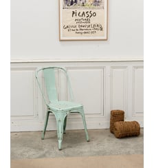 Chaise Tolix en métal vert menthe Alma N°1699- Produit chiné Debongout