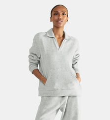 Sweat col polo en polaire Laurence Tavernier