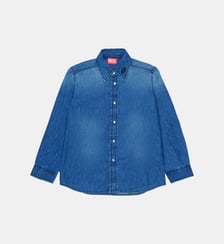 Chemise en denim à manches longues avec logo Diesel Kids