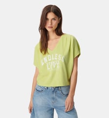 Tee-shirt col V à message Ikks