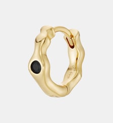 Boucle d'oreille créole Elis Noire Argent Nebuleuse Bijoux